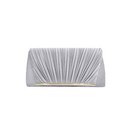 Saison de Papillon Party Bag, 2-Way Ladies' Bag, Clutch Bag, Pleated Bag, Metal Clutch, Shoulder Bag, Party, Formal, Wedding, Invitation, Women's Fashion, Fomar, Silver