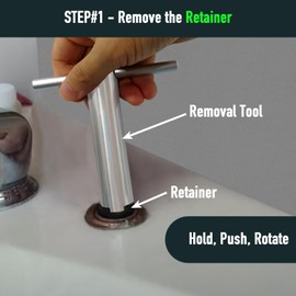 Welvzen Upgraded Retainer Removal Tool & Screw Set for 1224 Cartridge with Handle, Easy to Push & Pull Rebuild Puller Kit for 1224 Retainer Faucet Replacement Repair Parts