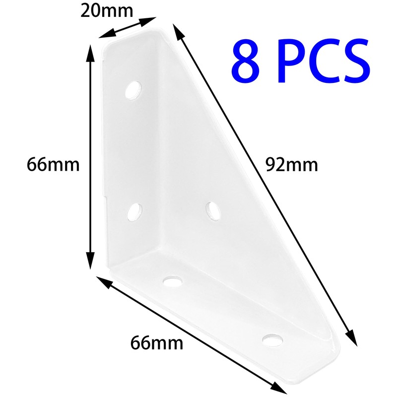 8 PCS Triangle Corner Brackets for Furniture Fastening and Connection