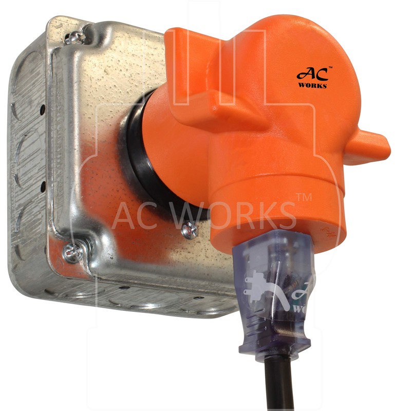 AC WORKS 30 Amp 4-Prong Dryer Wall Outlet Adapter (To