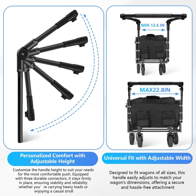3rd Gen Wagon Push Handle Attachment - Durable & Adjustable