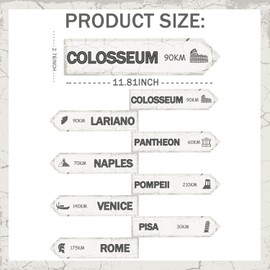 8 Pcs Italian Street Signs Cutouts Travel Street Sign Paper Cutouts for Street Wall Hanging Decorations for Travel Theme Party Retro Event Party Supplies