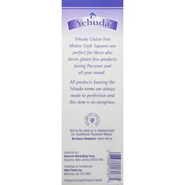 Yehuda Yehuda Matzo-Style Squares, Gluten Free, 10.5 oz