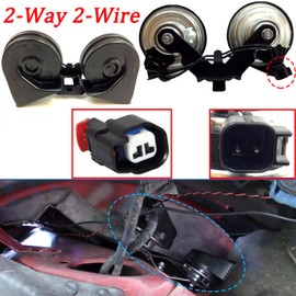 2 Wire Horn Connector Pigtail Plug for Ford F-150 F-250 F-350 F-450 F-550 Super Duty 2005-2023 Chevy Silverado 1500 2500 3500 2014-21 WPT-1051, 5U2Z-14S411-ZB, 5U2Z14S411ZB, 13579002, PT2612