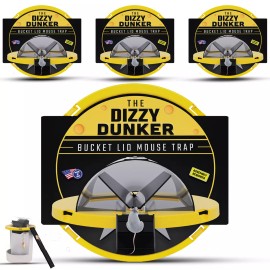 RinneTraps | 4 Pack | Dizzy Dunker Bucket Lid Mouse Trap | As Seen on TV/Youtube