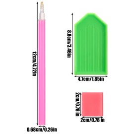Ymapinc 30Pcs Diamond Art Pens Tools with 10 Drill Pen, 10 Tray & Glue Clay, Diamond Art Accessories Pens for Kids Adults DIY Crafts Gem Painting Tool Kit (Red, Pink, Green)