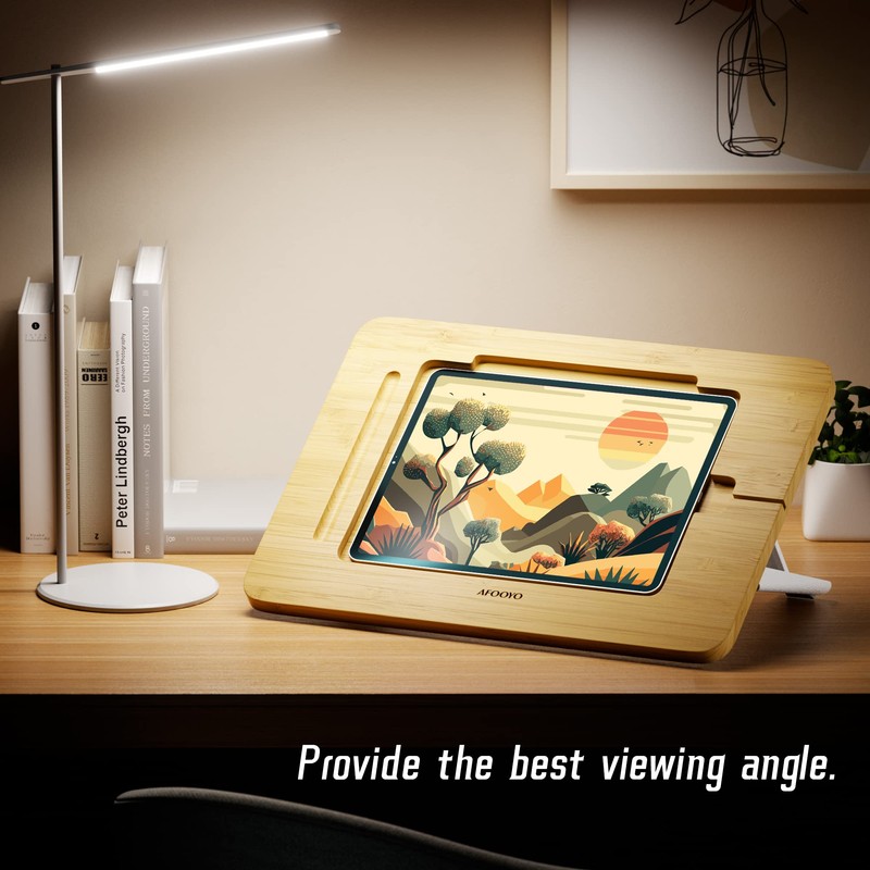AFOOYO Bamboo Tablet Drawing Stand - Portable & Adjustable 5