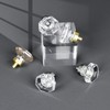 HIEMEY Gold Crystal Glass Cabinet Knobs, Satin Brass Pulls and