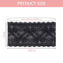 Black Lace Headband Wide Headbands for Women Non Slip Soft Elastic Hair Bands Makeup Yoga Headband Hair Accessories for Women Girls Headcovering Church Floral Lace Headwrap