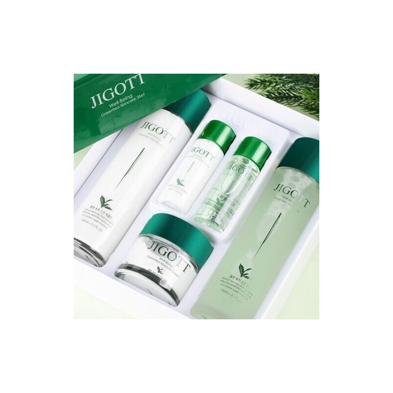 Jigott Well-Being Green Tea Skincare 3 Set - Toner, Emulsion,