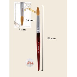 Lux kolinsky Acrylic Nail Brush 100% Pure Kolinsky Hair Round Shape Cherry wood handle Size #8 to #22 Pick Your Size (Size #14)