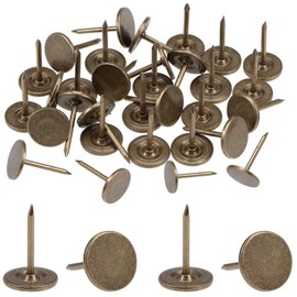 100pcs Upholstery Thumb Tacks for Wall,7/16 Inch Wood Thumb Tacks,Upholstery Tacks Decorative for Wood,Sofa, Door, Jewelry Box (Bronze)