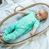 Organic Cotton Summer Short Sleeve Crossover Sleepsuit - Dandelions in