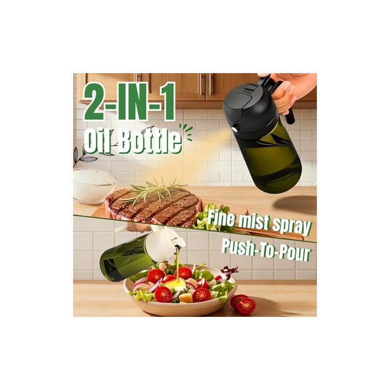 2-in-1 Olive Oil Sprayer & Dispenser Set - 16oz Fine