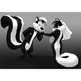 Pepe Le Pew Skunk Penelope PussyCat Metal Magnet 2.5 x 4 inches 8705