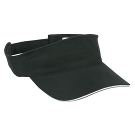 Sports hat with sun visor and peak - black / white, size: 60