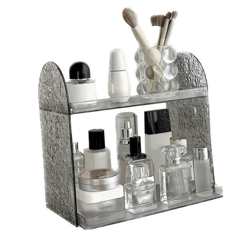 Double Layer Storage Shelf Large Capacity Fashionable 2 Tier Acrylic