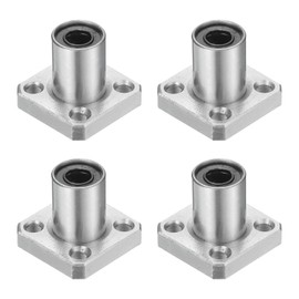 QUARKZMAN LMK6UU Linear Ball Bearing 6 mm Bore 12 mm Outer Diameter 19 mm Length Square Flange Steel Cage for CNC Machine 3D Printer