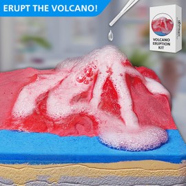 PIBEX Volcano & Ocean Fossil Dig Kit, Dig up 20+ Real Fossils, Rocks, Shells & Sea Snails with Eruption Experiments, Earth Science Geology Kit for Kids, STEM Toy Gift for Boys & Girls Age 6-8-12