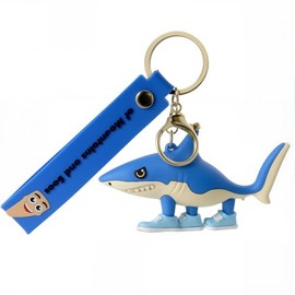 Yamobi Italy Brain Red Animals Keyring, Shark In Sneakers Figure Key Ring with Hand Strap, Tralalero Tralala Collection Keyring