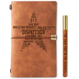 InnoBeta Dispatcher Appreciation Gifts, Dispatcher Journal & Pen Leather with Faith Message Refillable Notebook, Travel Diary, 7.8x5 Inches