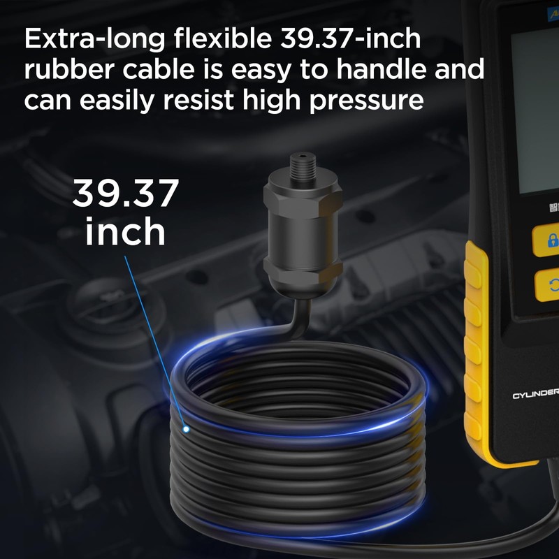 AUTOOL Digital Compression Tester Automotive Compression Gauge 0-426PSI 0~29bar for