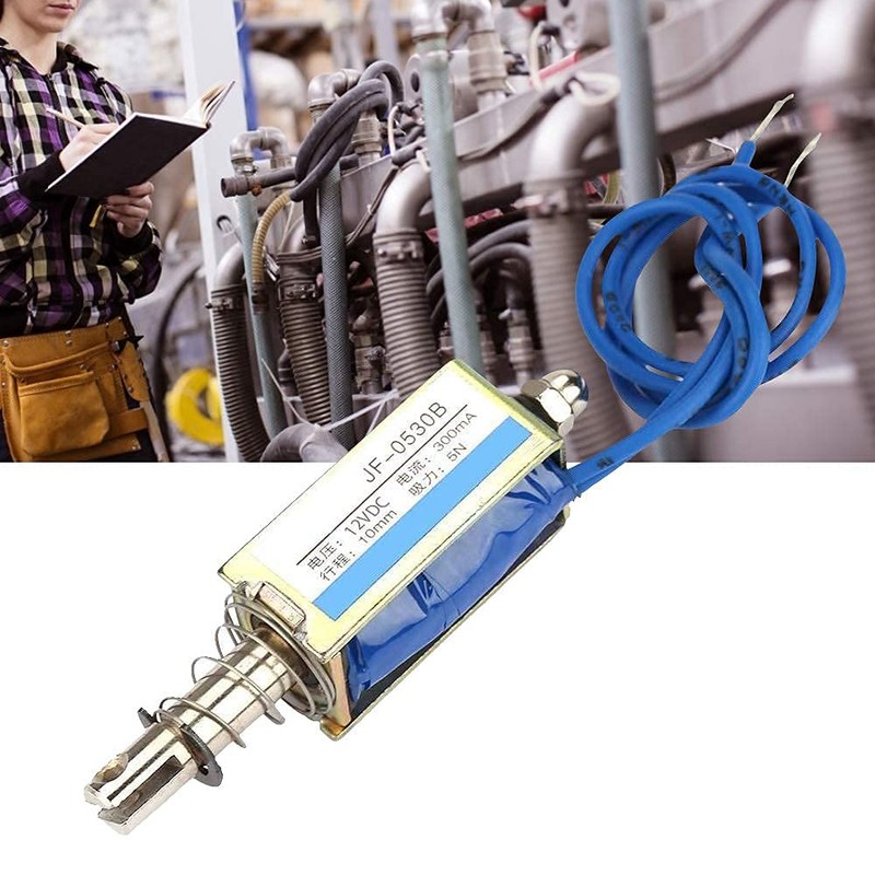 12V Solenoid,Automation Control 300mA DC Pull Electromagnet 5N Retractable Range
