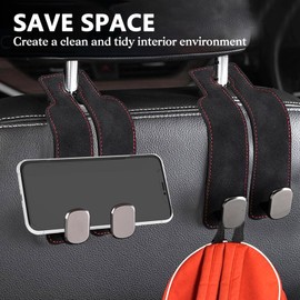 YONEEKSS 2 Pack Car Seat Headrest Hook, Double Convenient Hanger Storage Car Seat Back Organizer for Handbags, Bags, Purses