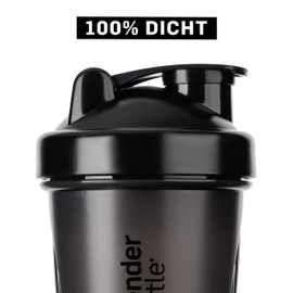 BlenderBottle Classic Shaker with BlenderBall, Ideal as Protein Shaker, Water Bottle, Drinking Bottle, BPA-Free, Measuring Scale up to 400 ml, Capacity 590 ml, Black