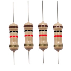 California JOS 1K Ohm Carbon Film Single Fixed Resistor, 1/2W (0.5 Watts), 5% Tolerance, 1K (40 Pack)