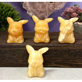 Wholesale Lot 4 PCs Natural Orange Calcite Pikachu Healing Energy