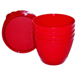 Tupperware Set of 4 Refrigerator Bowls 14 Ounce Red