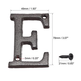 sourcing map House Letter, 3 Inch Cast Iron Letter E for Home Hotel Mailbox Address Sign