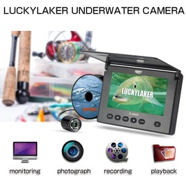 LUCKYLAKER Monitor Portable Fishing Camera Underwater Ice Fishing Underwater Cameras Fish DVR Video View High Resolution Fish Finder for Sea Ice Fishing Kayak Boat