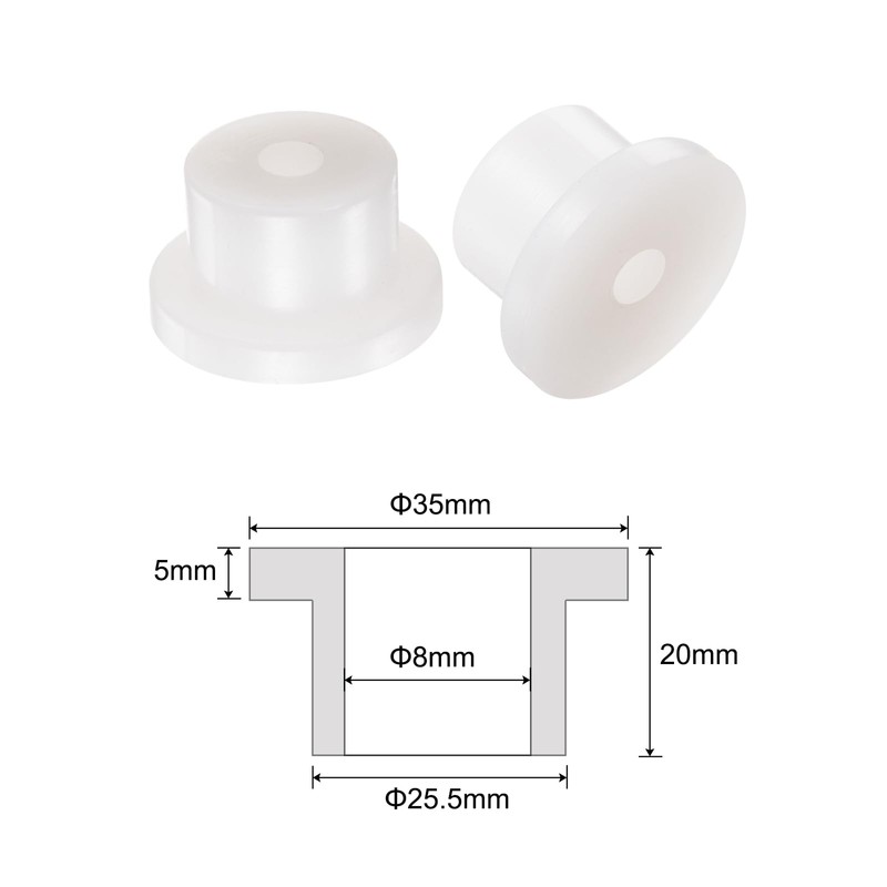 QUARKZMAN Pack of 10 Flanged Plain Bearings Plastic Bushings 8