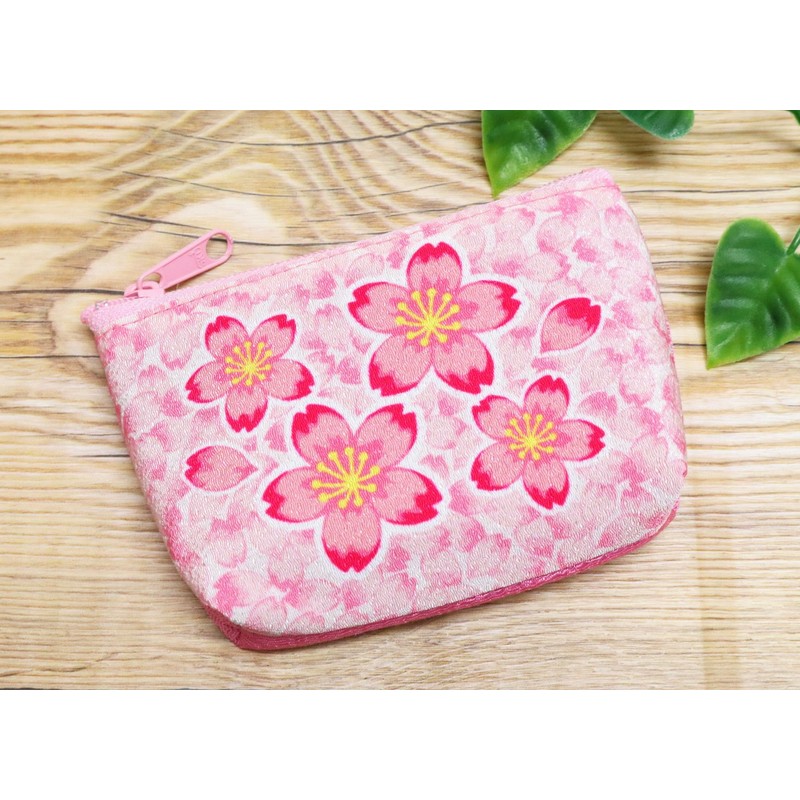 京佑 ミニポーチ 豆ぽちちりめん 桜