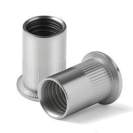 THFJWJ Rivet Nuts M6 Stainless Steel Rivet Nut Threaded Sleeve Nut Blind Rivet Nuts Press-in Thread Rivet Nut Pack of 50 A2 V2A 304 for Sheet Metal Plastic