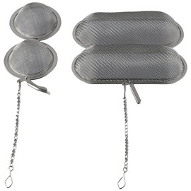 SHUATI Ultrasonic Cleaning Solution 2Pcs Silver Holder with Lock and Hook Jewelry Cleaner Baskets Mesh Ball Ultrasonic Cleaner Baskets Small Parts