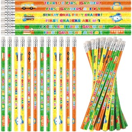 Tenceur 48 Pcs 1st Graders Pencils, 1 Motivational Cute Pencils Bulk with Erasers for Kids Student Teacher Classroom Reward Back to School Supplies
