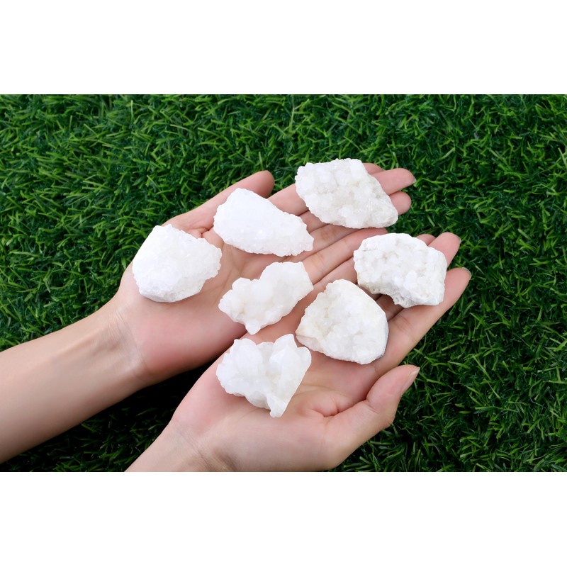 Sahoottie Rock Crystal Druse Clear Quartz Crystals Stones Geode Clear
