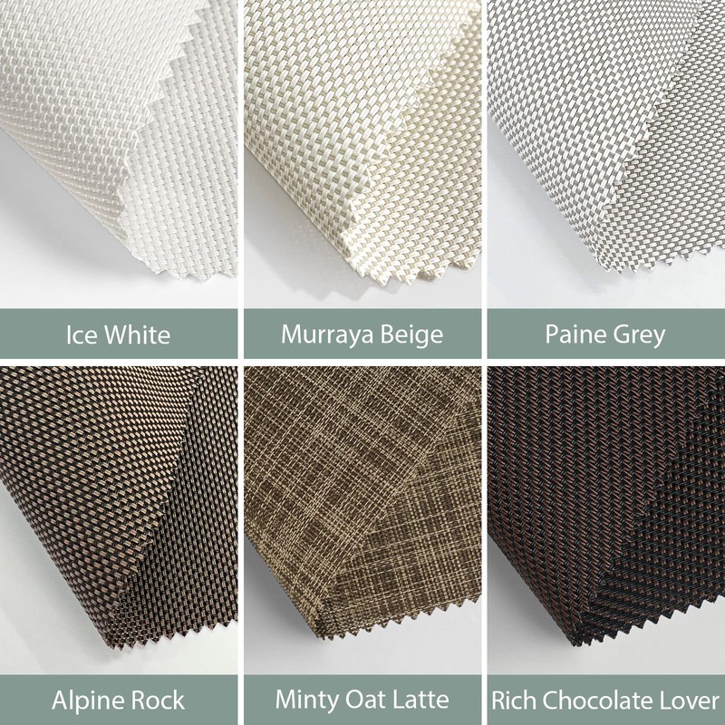 Yoolax Motorized Outdoor Solar Shades Samples(Exterior Roller Shade)