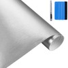 NewL Brushed Stainless Steel Silver Vinyl Film 30cm x 150cm
