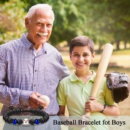 Baseball Gifts for Boys, Baseball Bracelet for 7-8-9-10-11-12-13-14-15-16-17-18+ Year Old Boy, Birthday Valentines Day Graduation Back to School Christmas Gift for Teen Boy Son Grandson Nephew Brother