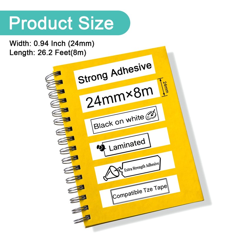 NineLeaf 50pk Compatible for Brother P-Touch TZe-S251 TZ-S251 TZe-251 TZ-251