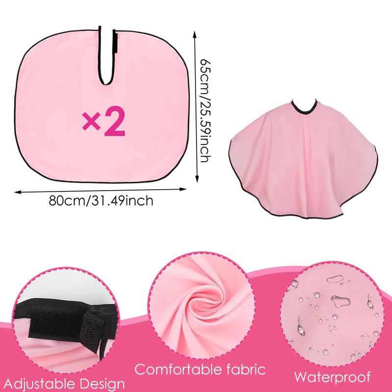 Tibapla 2Pcs Short Makeup Capes, Waterproof Nylon Barber Cape, Hair