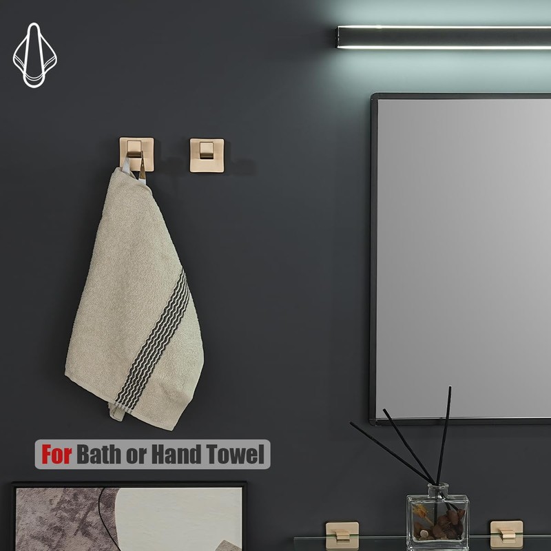 JQK Bathroom Towel Hook Champagne Bronze, Coat Robe Clothes Hook