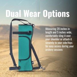 Hunt & Seek Archery Back/Side Fabric Quiver with Accessory Pocket - Green