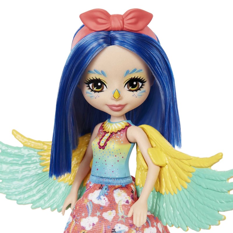 Enchantimals HHB89 Prita Parakeet (Budgie) & Flatter Doll, Toy for