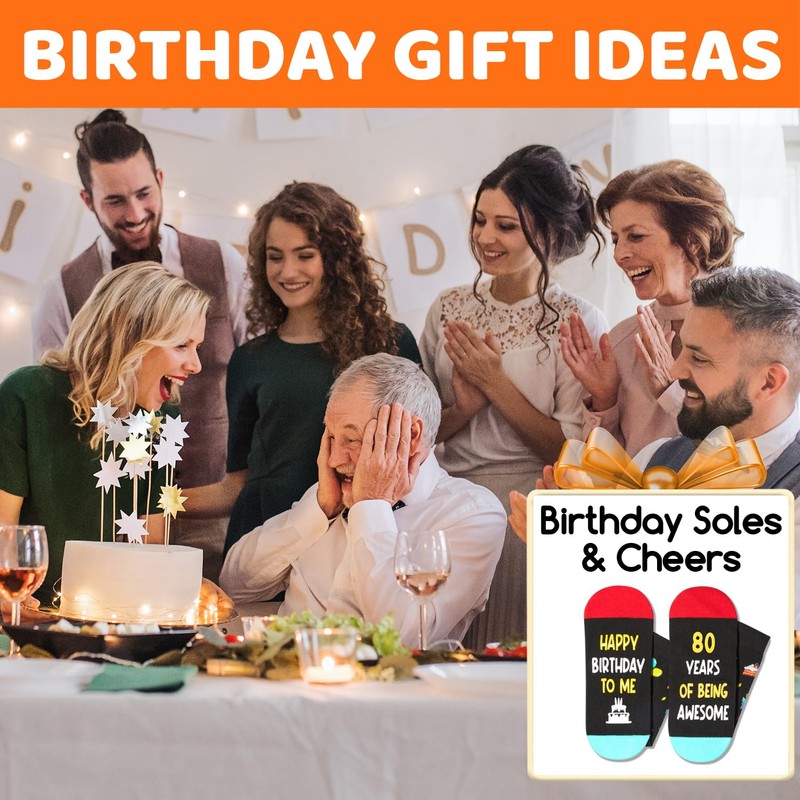 Zmart 80th Birthday Gift for Men - Socks for Older