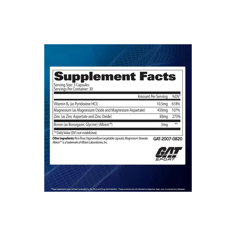 Gat Sport Essentials Zmag-t Zinc, Magnesio, B6 + Boro 2